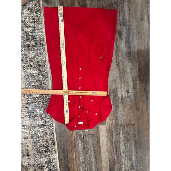 Zenergy by Chico’s Red Utility Pocket Snap Dress Size 1 M Travel minimalist gift - Picture 3 of 6